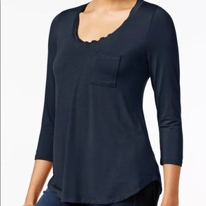 Madison Jules Pullover Top 3/4 Sleeve